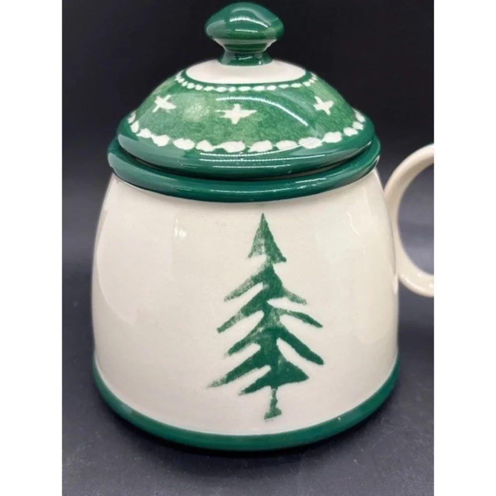 Vintage Dansk Nordic Knits Christmas Cream & Sugar Bowl Set Ceramic‎